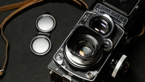 ROLLEIFLEX 3.5F Xenotar 75mm ストラップ フード レンズキャップ Kenkoのフィルター